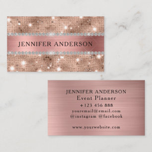Luxury Rose Gold Glitter Diamond Yet Simple  Business Card
