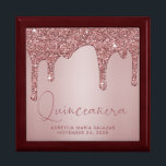Luxury Rose Gold Glitter Drips Quinceanera Gift Box<br><div class="desc">Elegant Chic Rose Gold Sparkle Glitter Drips Quinceanera Gift Card Box featuring faux glitter drips on a chic metallic style background. Designed by Cedar and String. To personalize further, please click the "customize further" link and use the design tool to modify the design. If you need assistance or matching items,...</div>