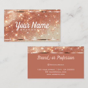 Luxury Rose Gold Glitter Sand Sparkling Stars Chic Business Card
