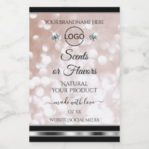 Luxury Rose Gold Shimmer Product Label Jewels Logo