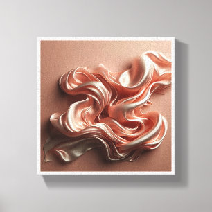 Luxury Rose Gold Silk Flow - Elegant Liquid Satin  Canvas Print