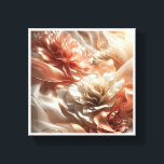 Luxury Rose Gold Silk Flowers - Abstract Fluid Flo Canvas Print<br><div class="desc">A breathtaking abstract composition featuring large, soft-petaled flowers that blend seamlessly into flowing silk fabrics. Decorated with rose gold outlines and shimmering stardust, this piece radiates a warm, feminine, and sophisticated glow. Perfect for a luxury master bedroom, a high-end spa, or as an elegant accent in a modern chic living...</div>