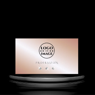 Luxury Rose Gold Silver Sparkle Diamonds with Logo Business Card