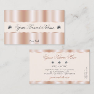 Luxury Rose Gold Sparkle Jewels Stylish Luxe Glam Business Card