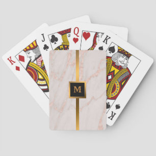 Luxury Rose Pink Blush Glitter Marble Customize Playing Cards
