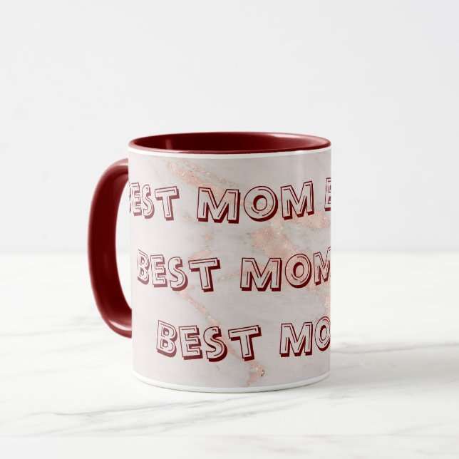 Luxury Rose Pink Blush Glitter Marble Mug (Front Left)