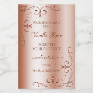 Luxury Rosegold Product Label Ornate Corner Border