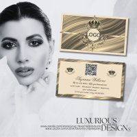 Luxury Royal Beige Gold Crown with Logo QR Code