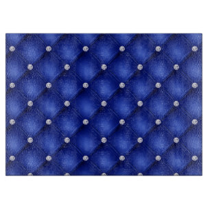 Luxury Royal Blue Diamond Tufted Pattern Cutting Board