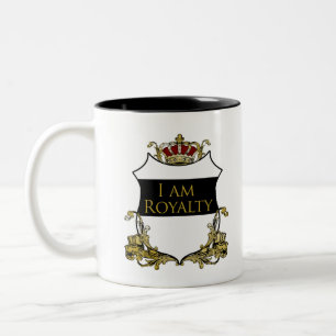 Luxury Royal Crown Crest Gold Shield Bold Regal Two-Tone Coffee Mug