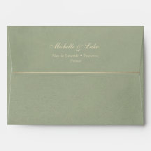 Luxury Sage Green Velvet Gold Personalized Wedding