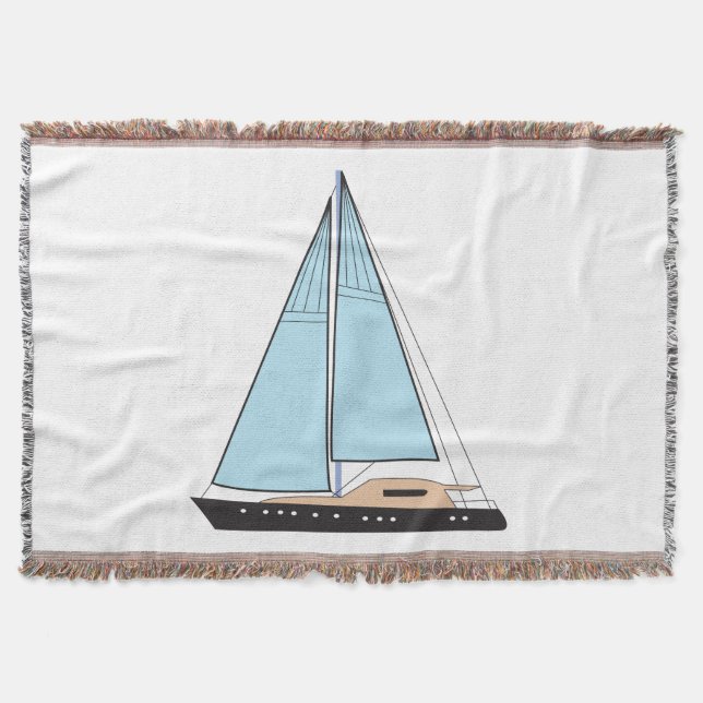 Luxury Sailing Yacht Boat Throw Blanket (Front)