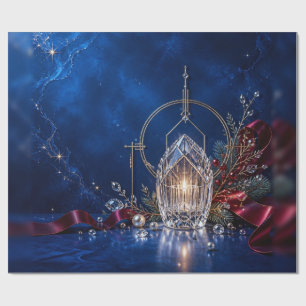 Luxury Sapphire Jewel Christmas Wrapping Paper