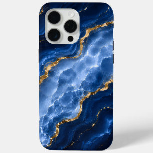 Luxury Sapphire Marble Agate iPhone 15 Pro Max Case