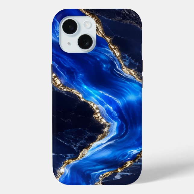 Luxury Sapphire Marble River Case-Mate iPhone Case (Back)