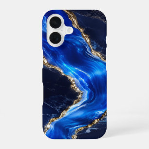 Luxury Sapphire Marble River iPhone 16 Case