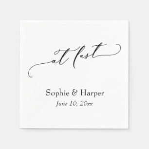 Luxury Script Font Simple Typography At Last Napkin