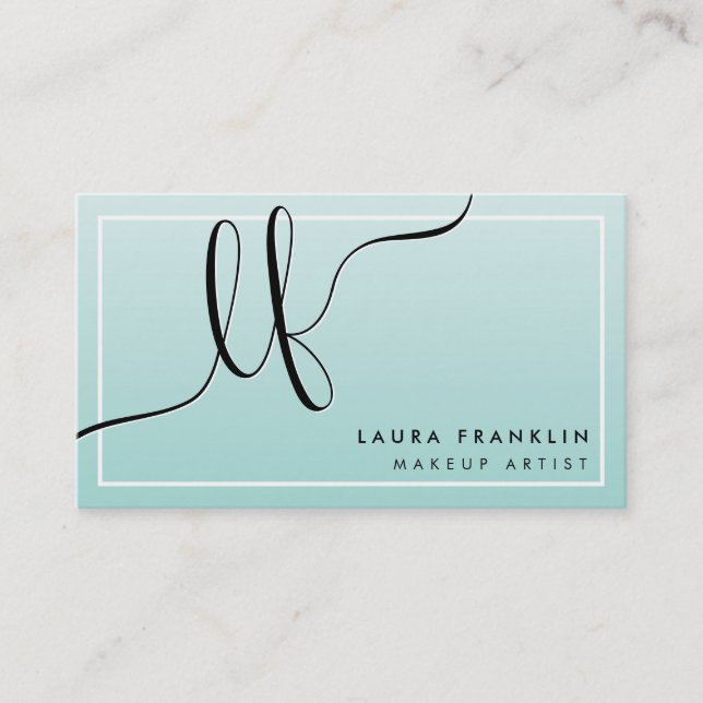 LUXURY SCRIPT modern minimal initital logo Business Card (Front)