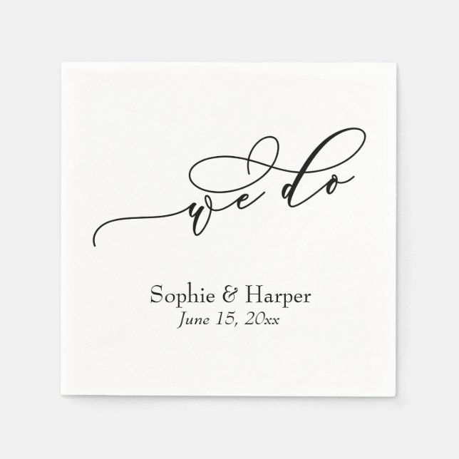 Luxury Script Simple Typography We Do Napkin (Front)