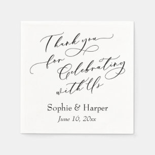 Luxury Script Thank You for Celebrating with Us Napkin