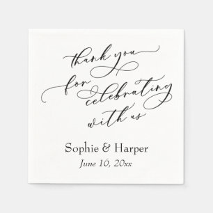Luxury Script Thank You for Celebrating with Us Napkin