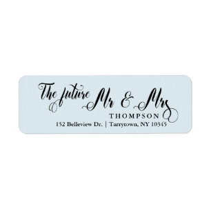 Luxury Script The Future Mr and Mrs Light Blue