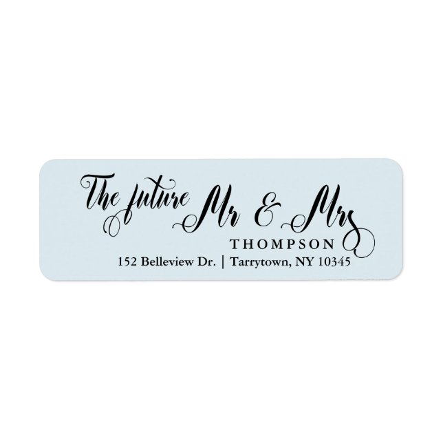Luxury Script The Future Mr and Mrs Light Blue (Front)