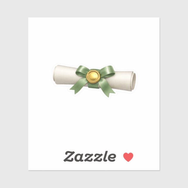 Luxury Scroll Certificate Green Ribbon Gold Seal (Sheet)