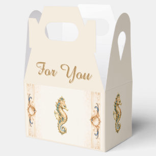 Luxury seahorse vintage beach wedding  favor box