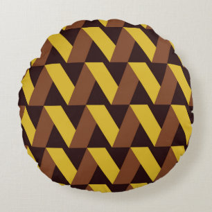 Luxury seamless pattern of zigzag line  round pillow