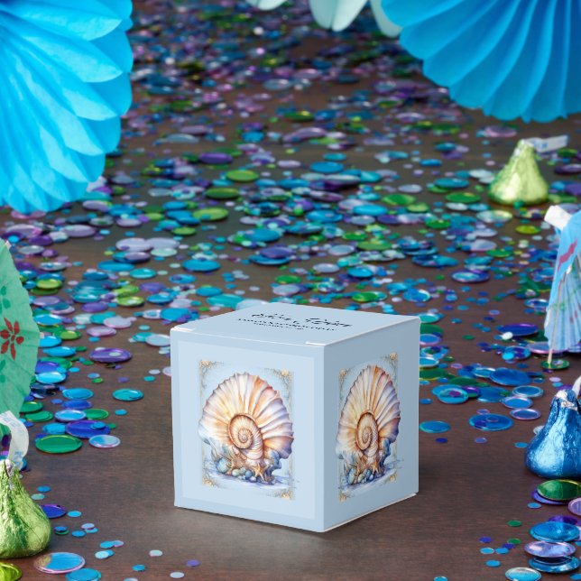Luxury seashell beach wedding nautical favor box (Party)