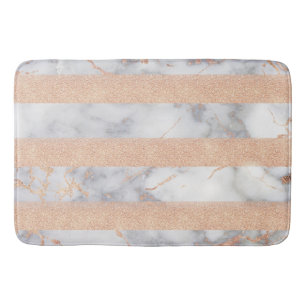 Luxury Shiny Glitter Stripes Ombre Marble Bath Mat