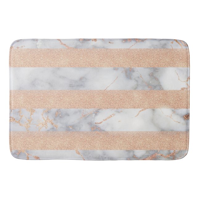 Luxury Shiny Glitter Stripes Ombre Marble Bath Mat