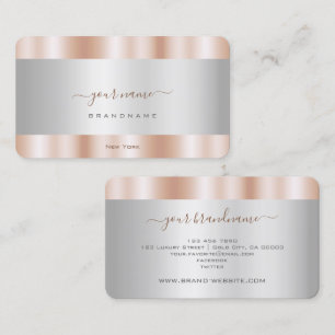 Luxury Silver and Rose Gold Effect Professional Business Card
