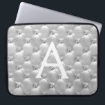 Luxury Silver Elegant Vintage Monogram Laptop Sleeve<br><div class="desc">Luxury Silver Elegant,  Vintage Girly Monogram Case. This case can be customized to include your initial and first name.</div>
