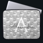 Luxury Silver Elegant Vintage Monogram Laptop Sleeve<br><div class="desc">Luxury Silver Elegant,  Vintage Girly Monogram Case. This case can be customized to include your initial and first name.</div>