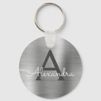 Luxury Silver Faux Stainless Steel Monogram