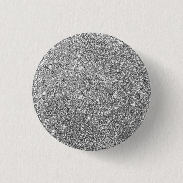 Luxury Silver Glitter Button (Front)