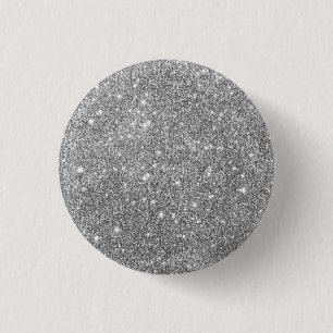 Luxury Silver Glitter Button