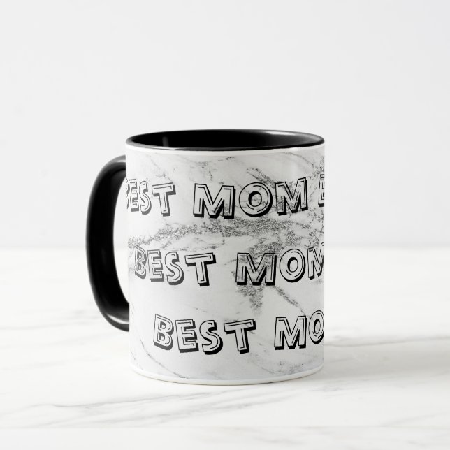 Luxury Silver Glitter Marble Customize Mug (Front Left)