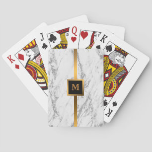 Luxury Silver Glitter Marble Customize Playing Cards