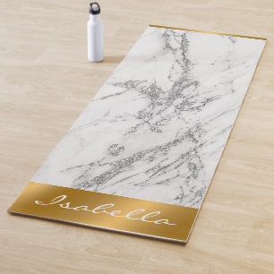 Luxury Silver Glitter Marble Customize Yoga Mat