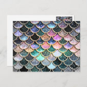 Luxury silver Glitter Mermaid Scales Postcard (Front/Back)