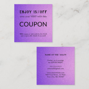 Luxury Silver Glitter Salon Supplies Discount Card