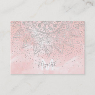 Luxury silver grey mandala confetti design business card
