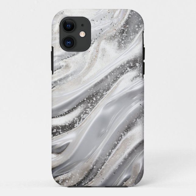 Luxury silver in wave - Glitter Case (Back)