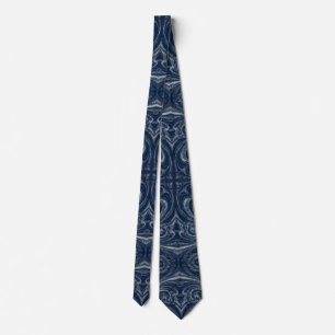 Luxury Silver Liquid Marble Symmetrical Tie