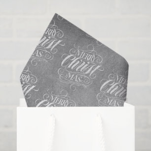 Luxury Silver Merry Christmas Religious Script Tissue Paper