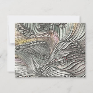 Luxury Silver Metallic Leaves note card 