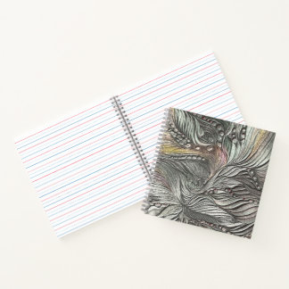 Luxury Silver Metallic Leaves spiral notebook 